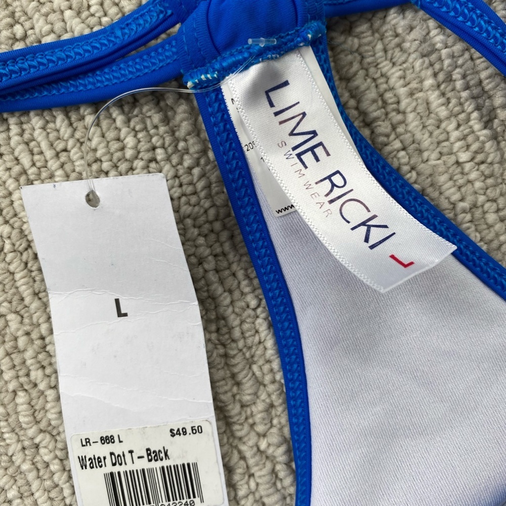 NWT Lime Ricki Water Dot T-Back Tankini - Picture 3 of 3